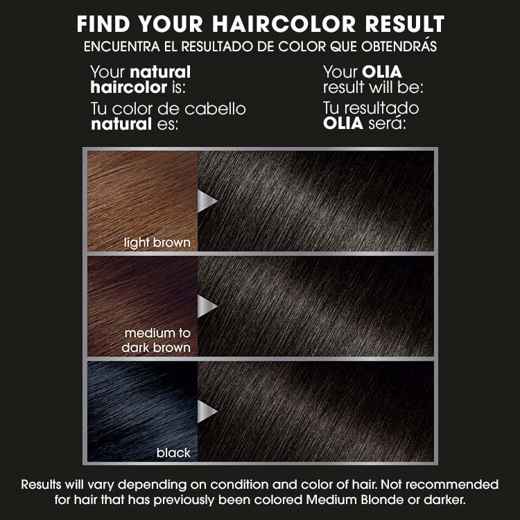 Olia 4.11 dark platinum brown before after swatch